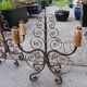 Pair of antique wrought iron lamps