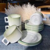 4 cups Brenne sandstone and saucers