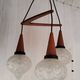 Boomerang Cascade Pendant Chandelier in Teak and Glass from Philips, 1950s