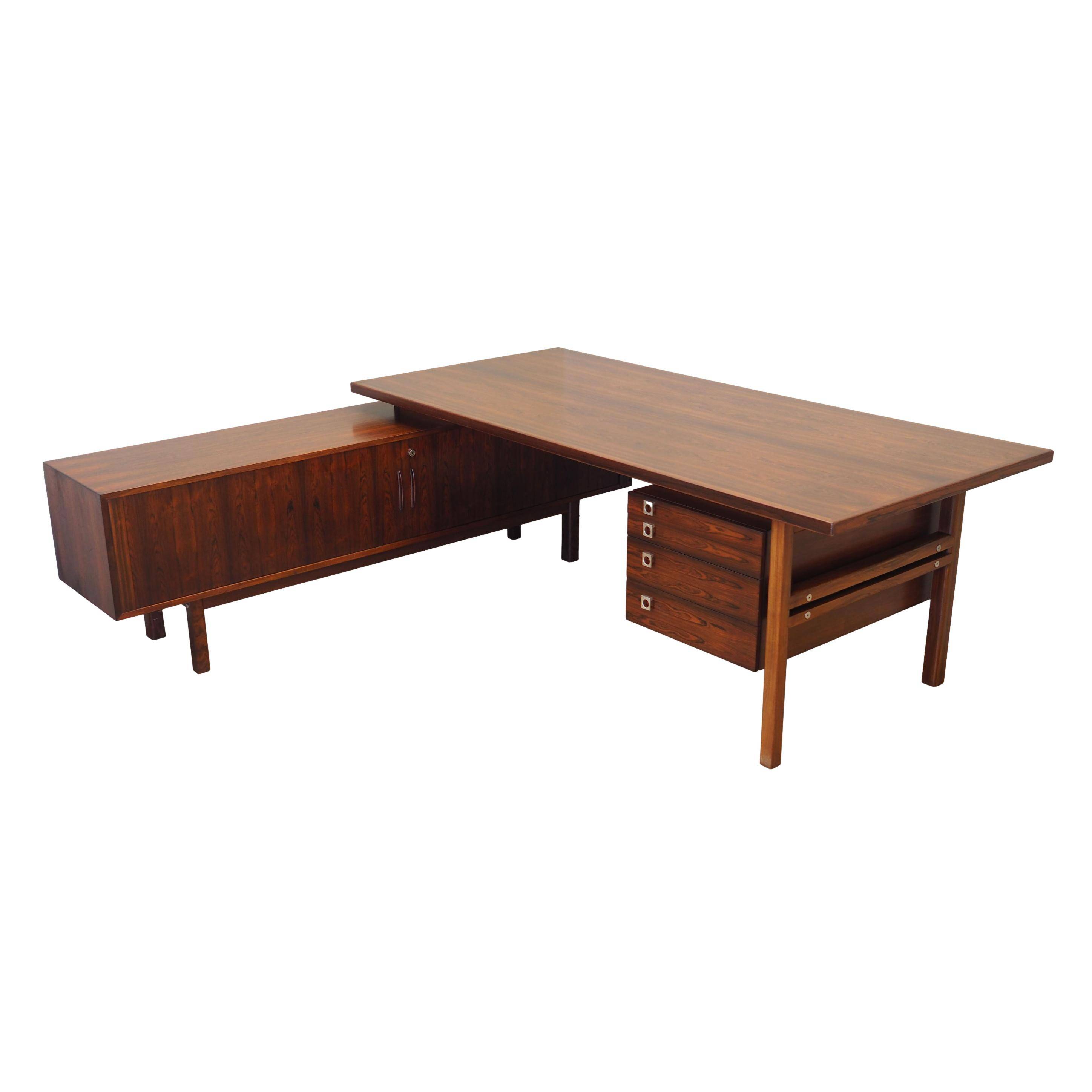Rosewood desk, Danish design, 1960s, designer: Arne Vodder, manufacture: Sibast
