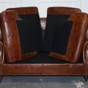 Brown Leather Two-Seater Sofa Balural in the Style of Halo and Timothy Oulton
