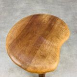 Brutalist tripod stool in solid wood