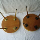 Pair of four-foot stools in vintage red moumoute