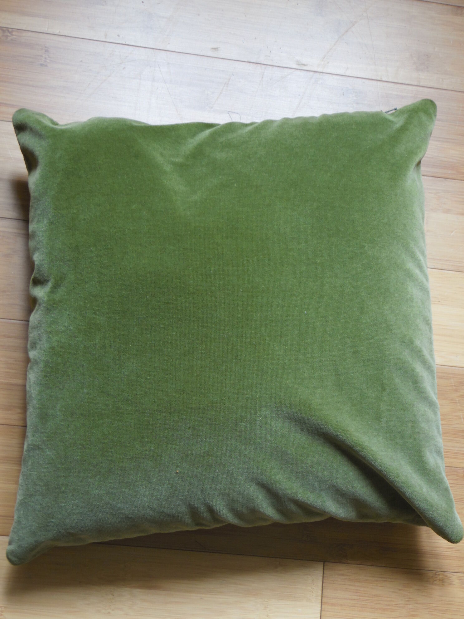Khaki Green Velvet cushion