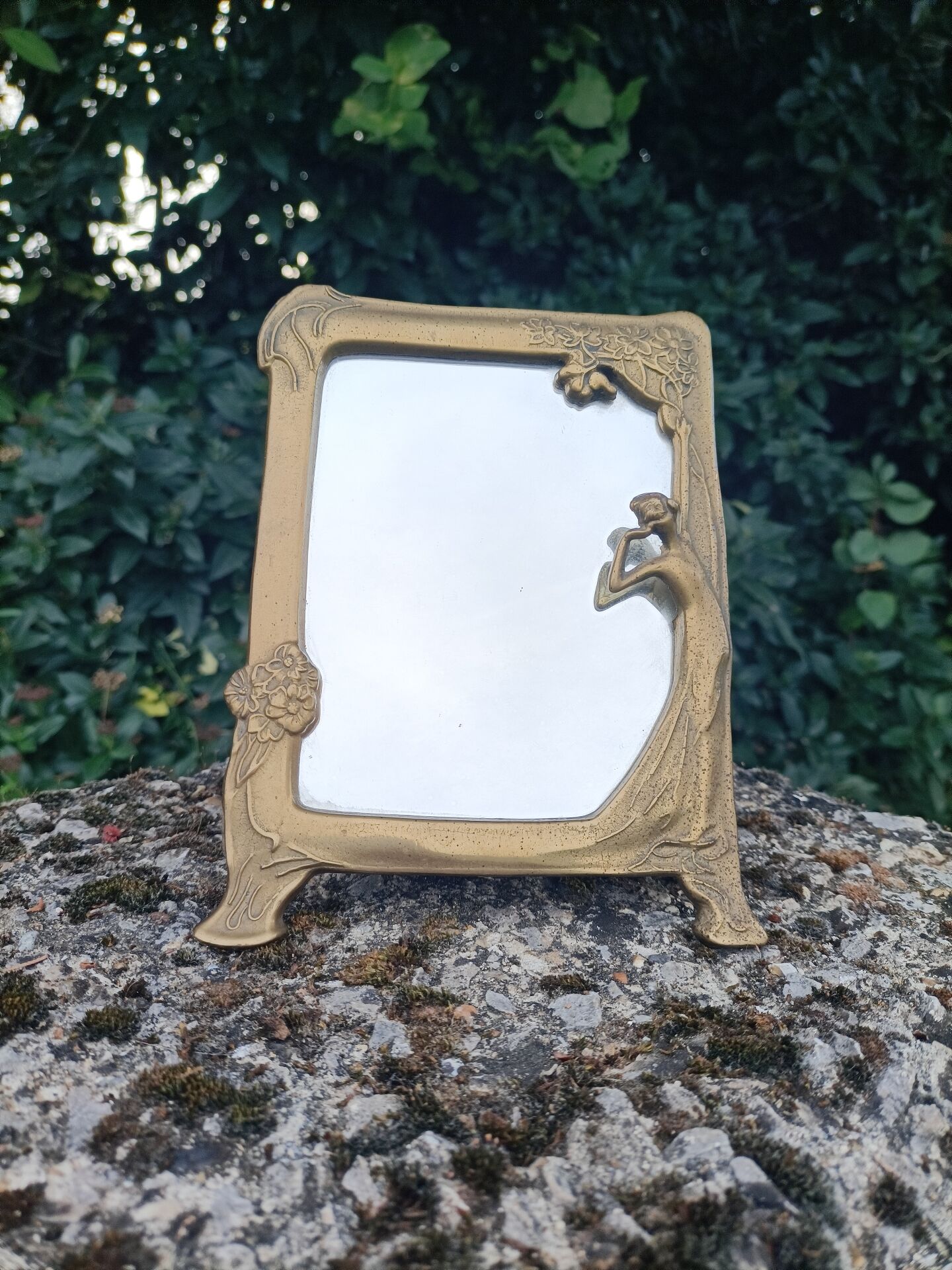 Brass retro mirror The Lady of the Lake