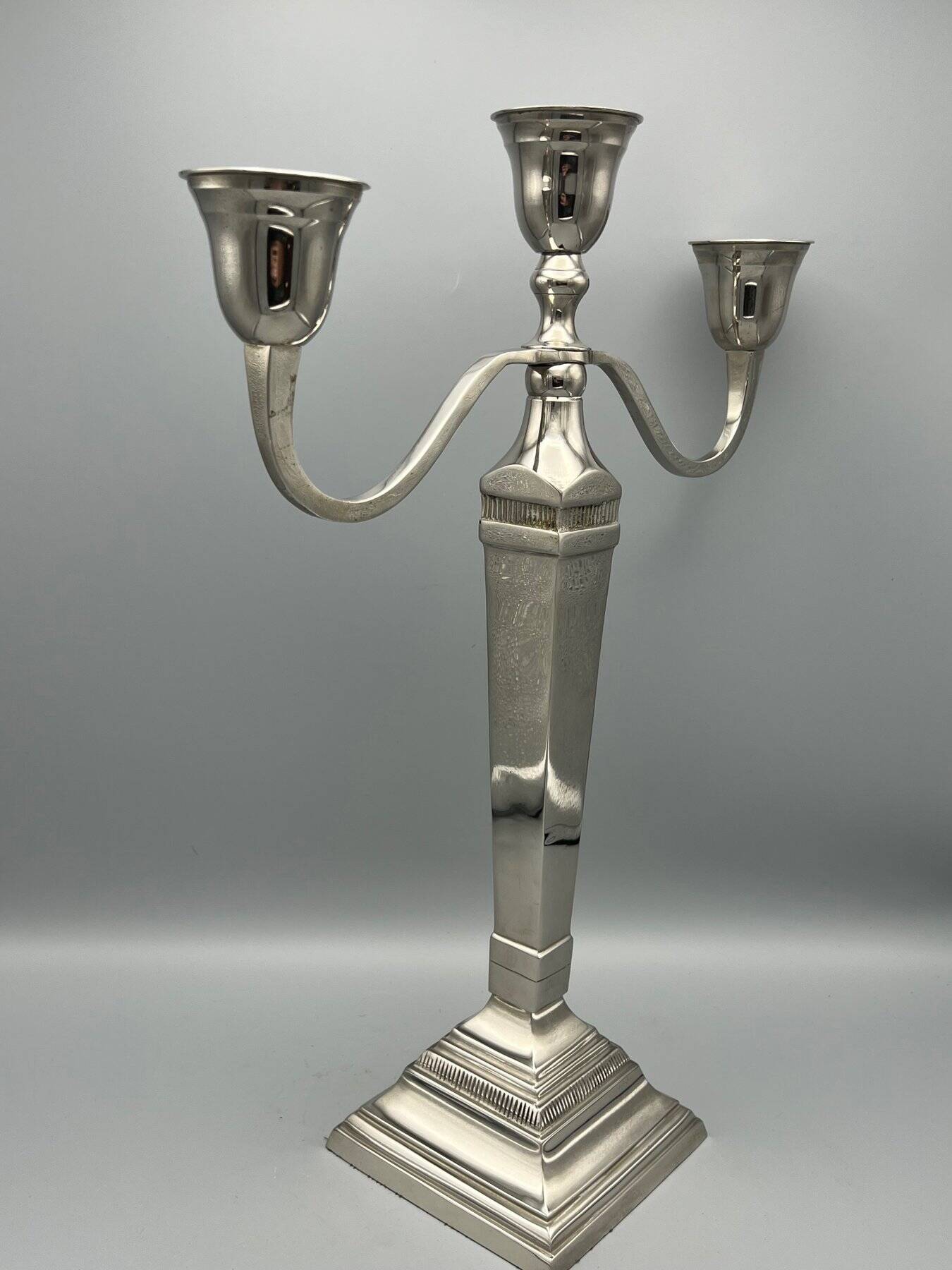 Bougeoir Unique XXL 3 en acier inoxydable 49 cm