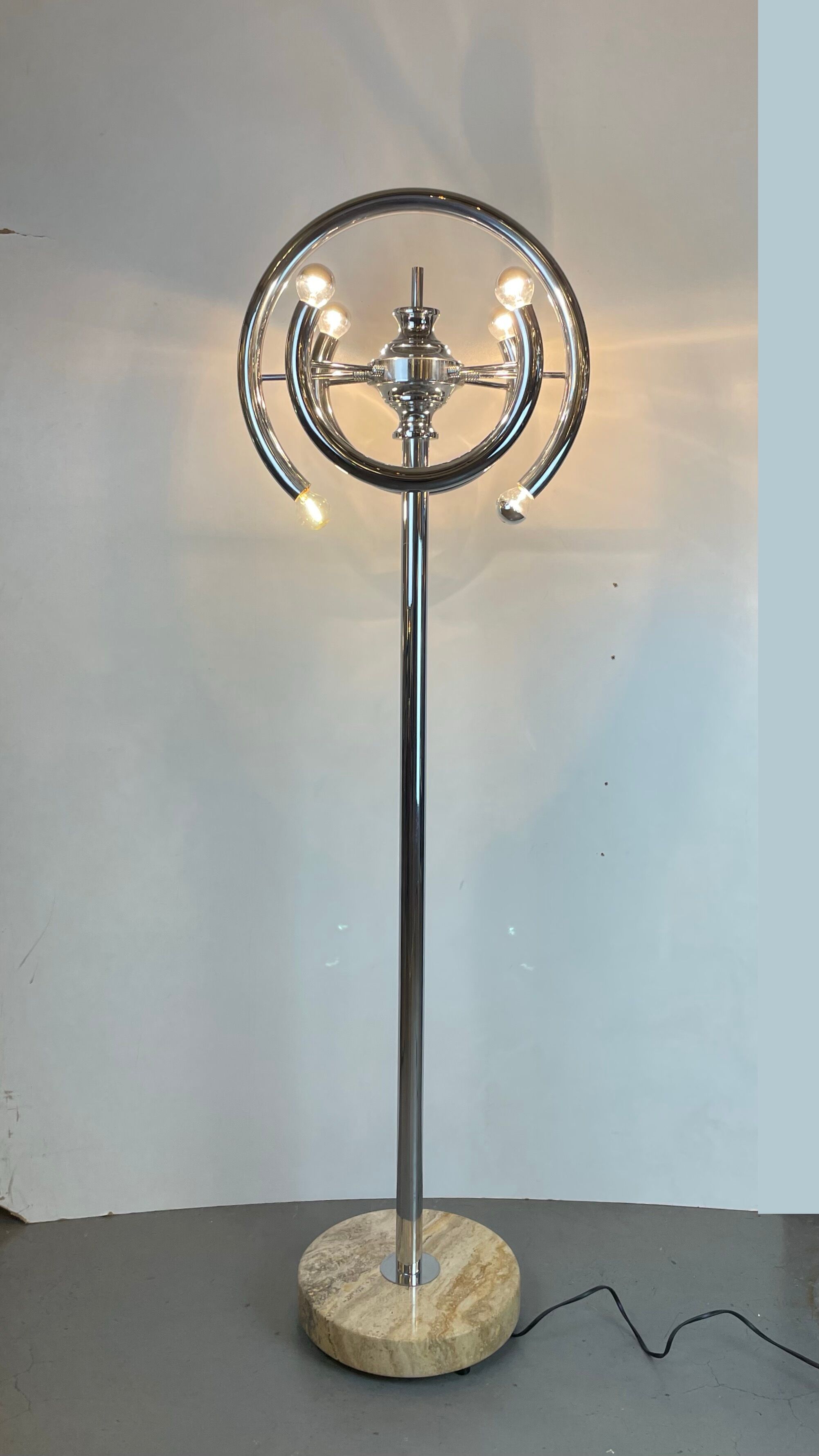 Space-Age Floor Lamp att. to Gaetano Sciolari, Italy, 1970s