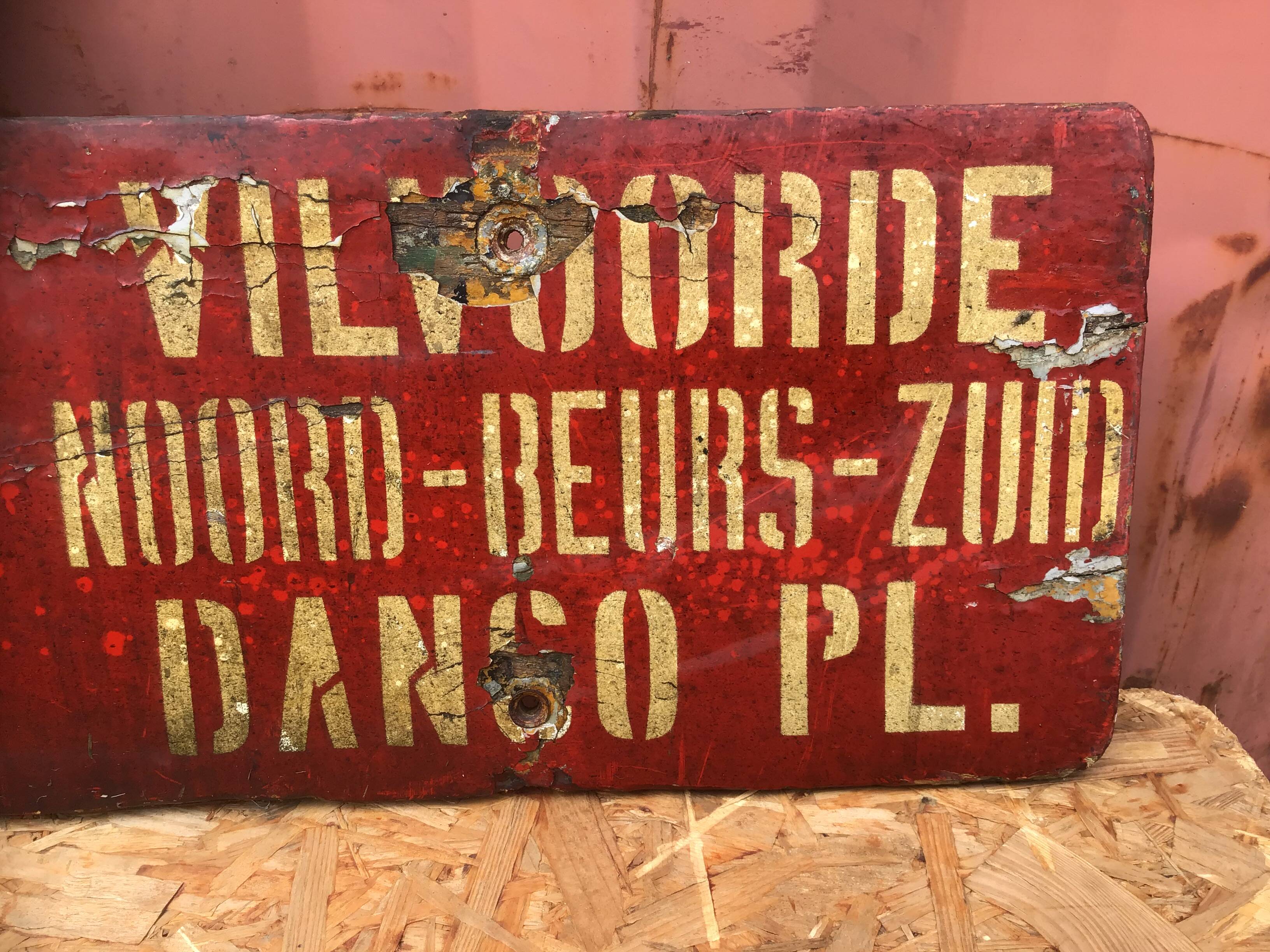 Old Brussels tram nameplate sign