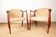 2 Scandinavian armchairs in teak and fabric, new Tyrol model, Gerhard Berg.