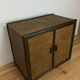 2-door woven rattan dresser, 70s