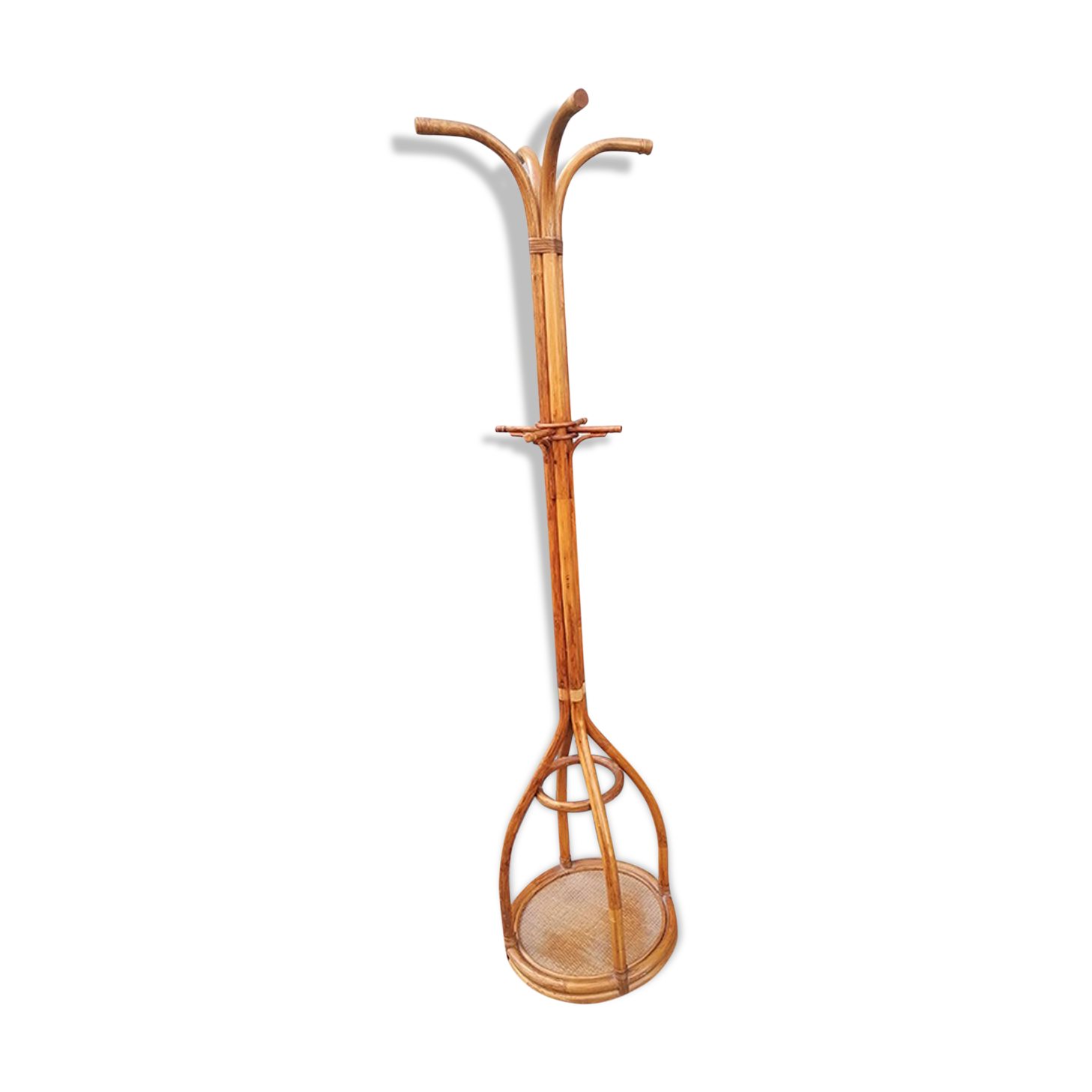 Rattan parrot coat rack, 1960