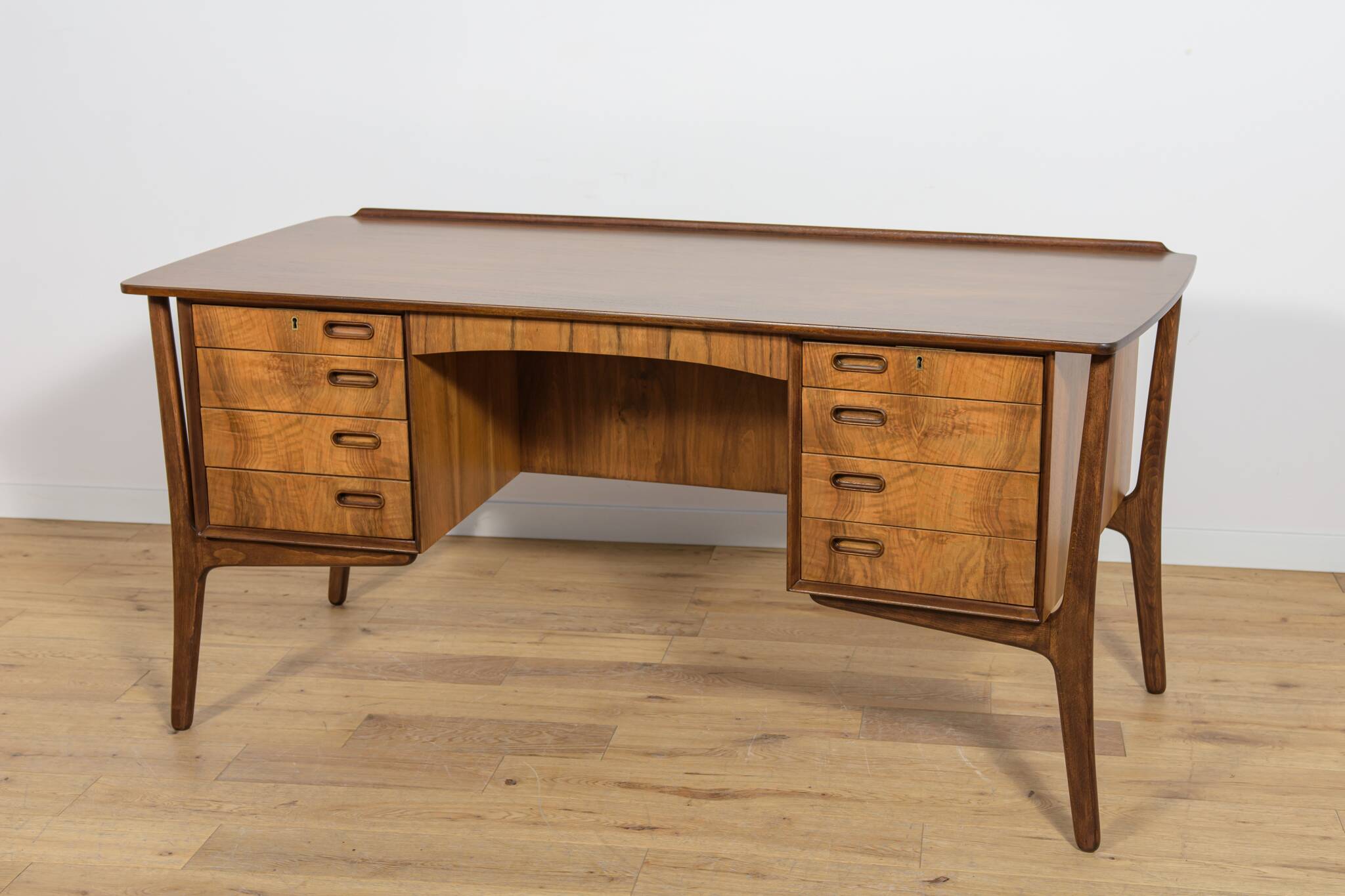 Mid-Century Walnut Desk by Svend Åge Madsen for H.P. Hansen, Denmark, 1960s