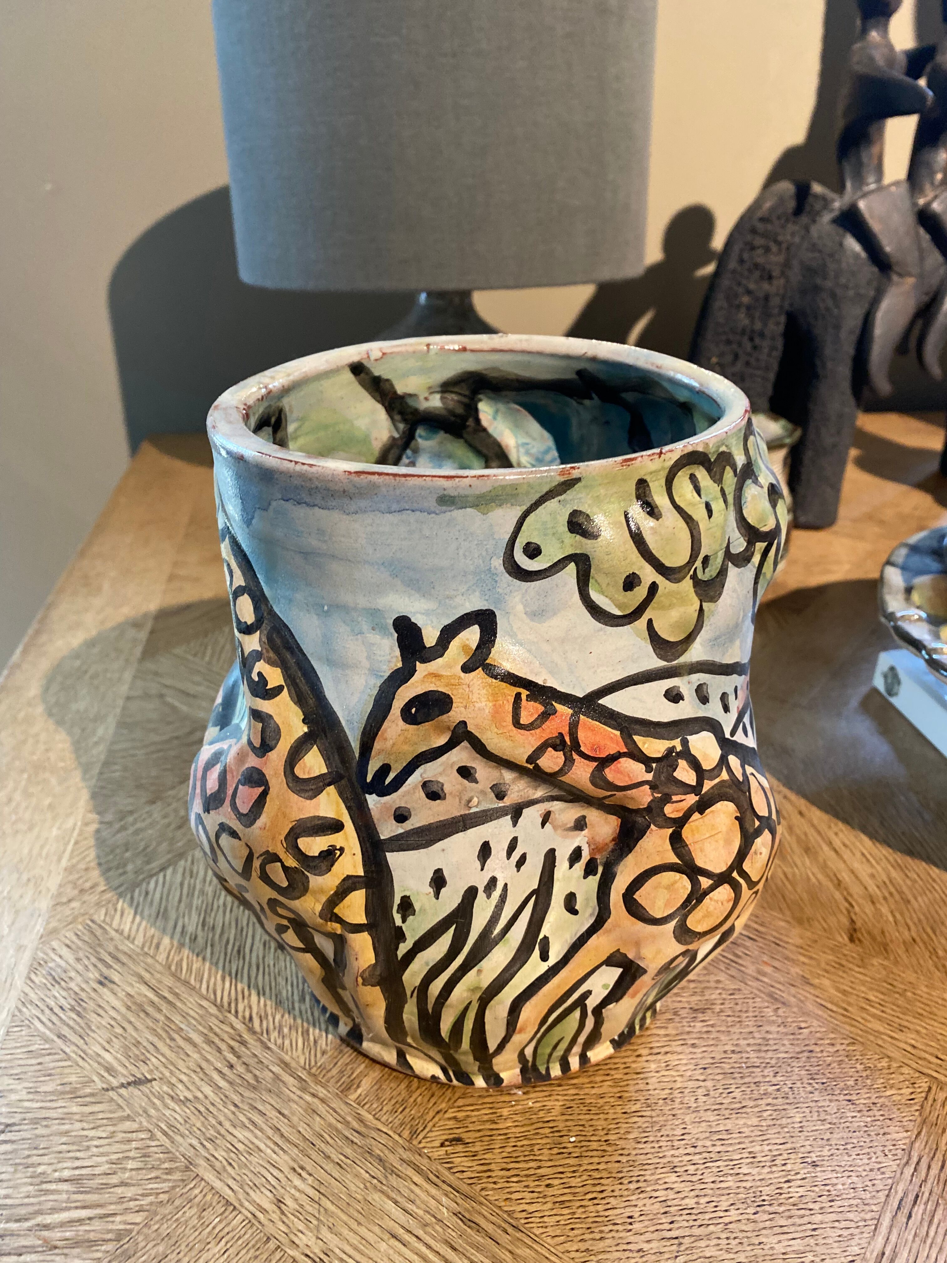 Vase girafe artiste contemporaine