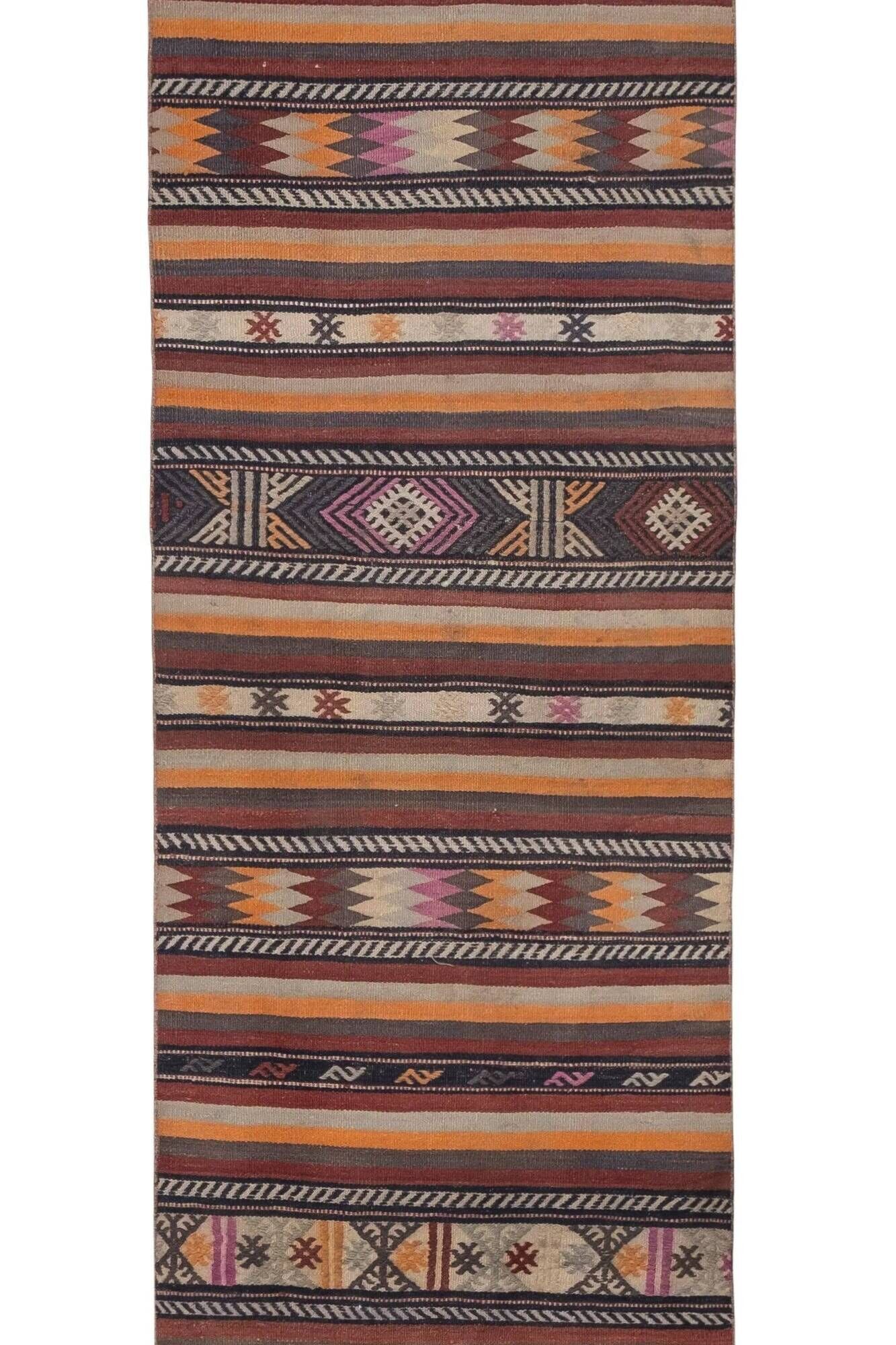 Vintage Turkish hallway rug 80x512 cm