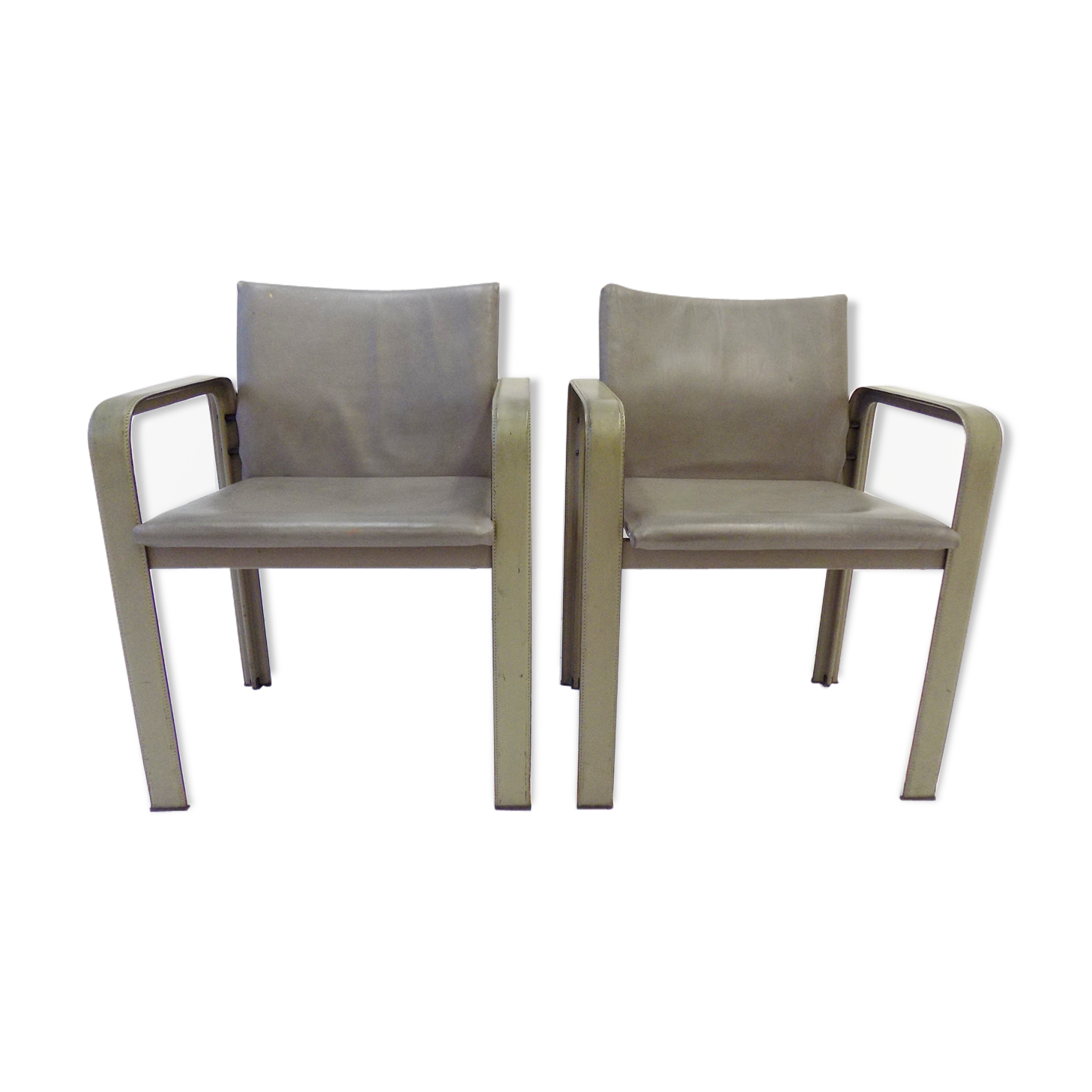 Lot de 2 fauteuils en cuir Matteo Grassi Golfo Dei Poeti