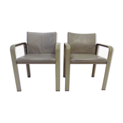 Lot de 2 fauteuils en cuir Matteo Grassi Golfo Dei Poeti