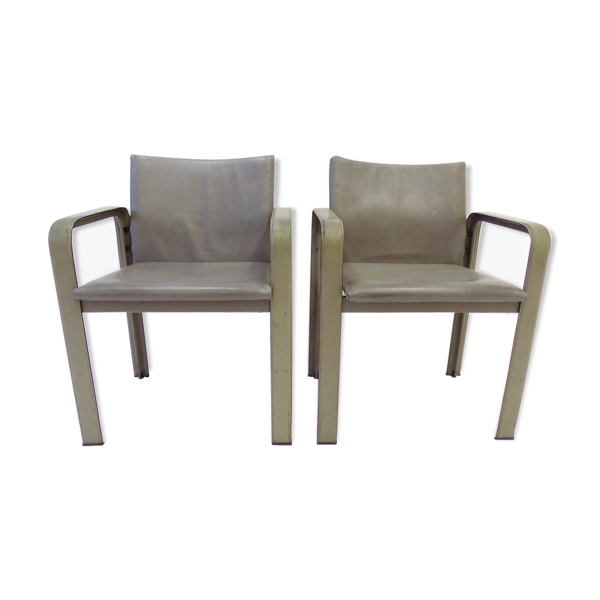 Lot de 2 fauteuils en cuir Matteo Grassi Golfo Dei Poeti