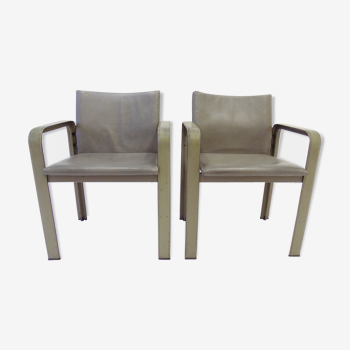 Lot de 2 fauteuils en cuir Matteo Grassi Golfo Dei Poeti