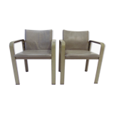 Lot de 2 fauteuils en cuir Matteo Grassi Golfo Dei Poeti