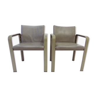 Lot de 2 fauteuils en cuir Matteo Grassi Golfo Dei Poeti