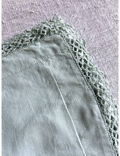 Antique Cotton Pillowcase Dyed in Soft Green