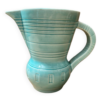 Ancien pichet digoin céramique bleue vintage