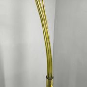 Danish Arc Floor Lamp by Bilka Brass Marble, 1970s