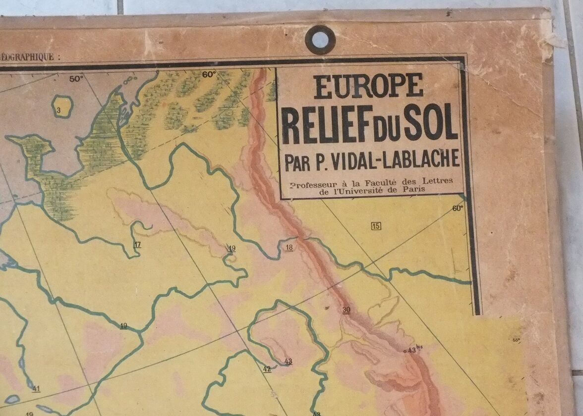 Vidal-Lablache n ° 12 Europe relief school map