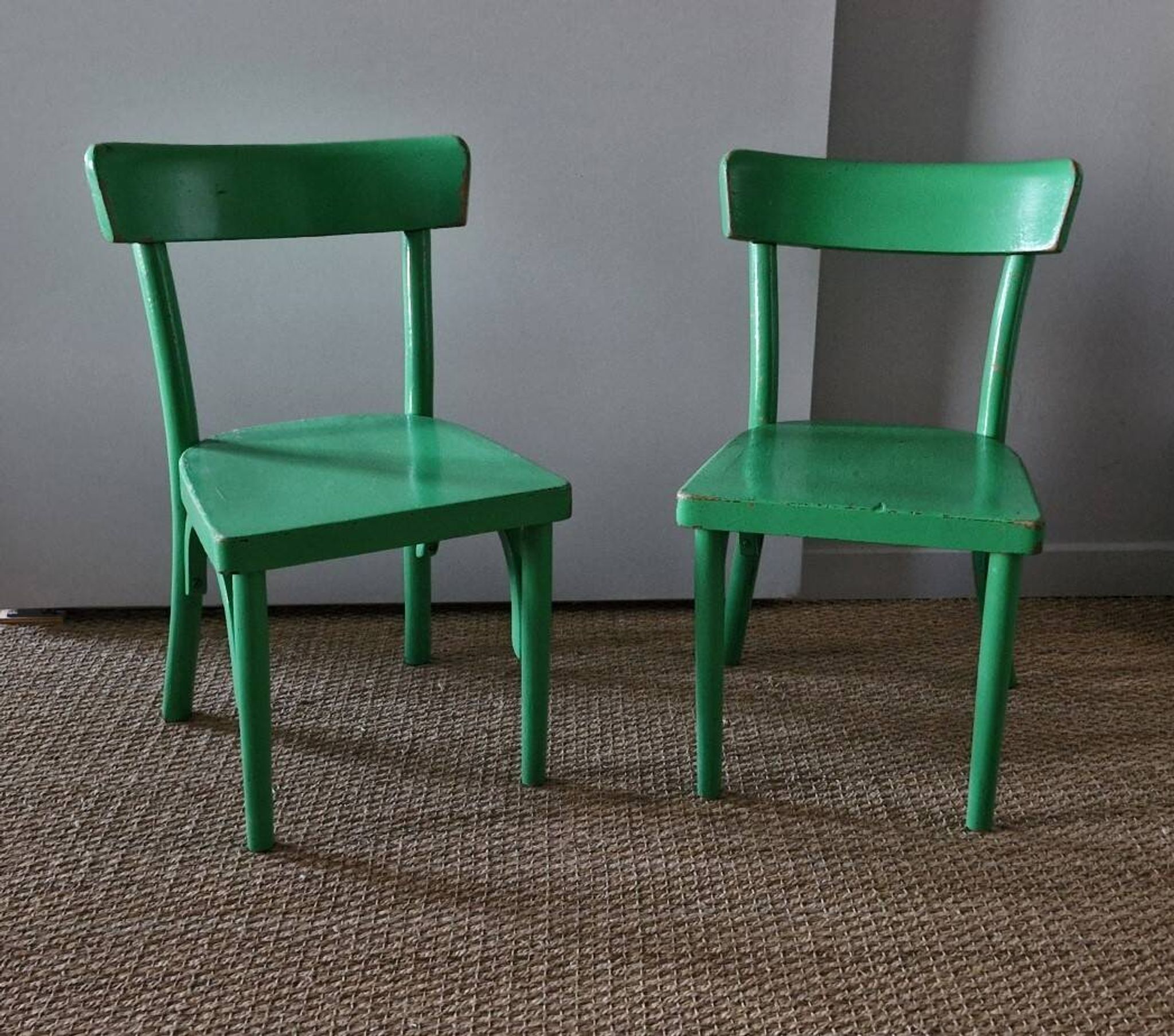 Pair of 1950s children's chairs, Baumann style