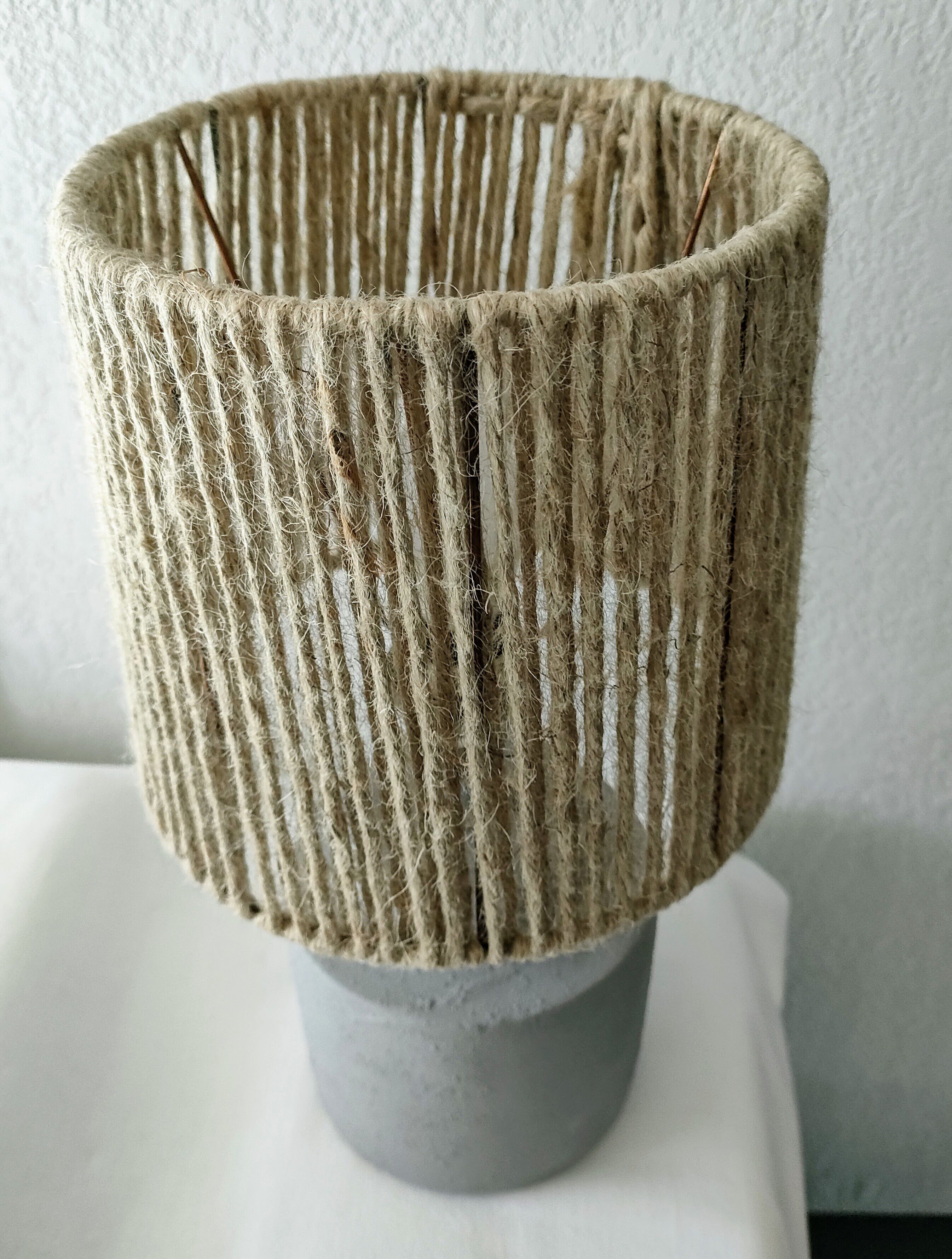 Concrete and hemp table lamp