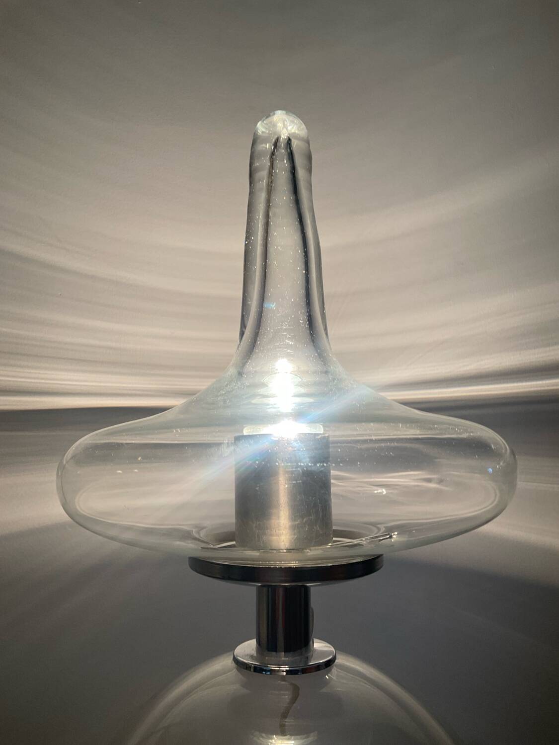 Vintage blown glass lamp from the 70s