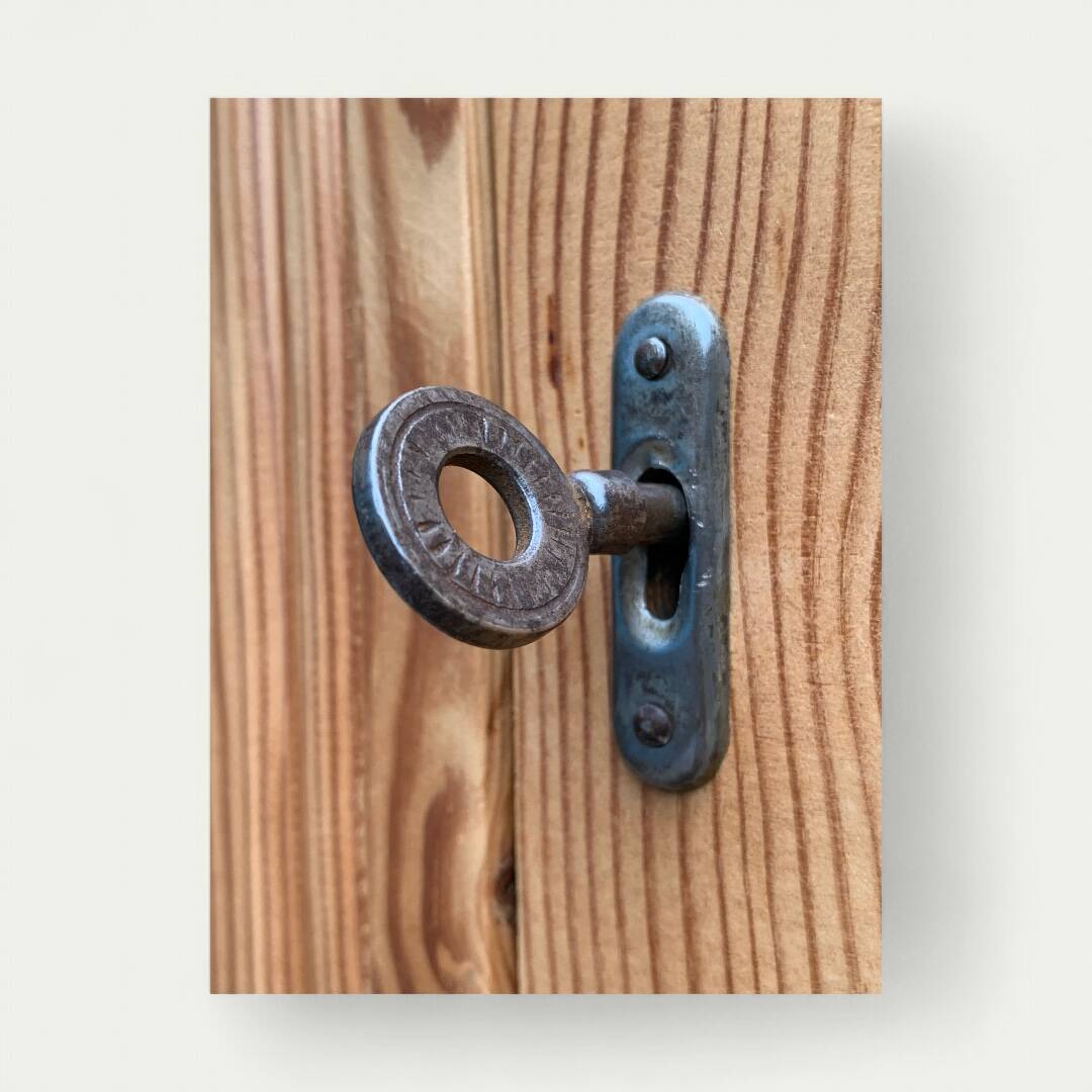 Parisian bonnet wardrobe, raw wood, 1950s