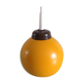 Suspension boule en métal jaune orangé vintage design années 70