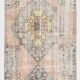 Tapis persan saumon et crème, 82 x 307 cm