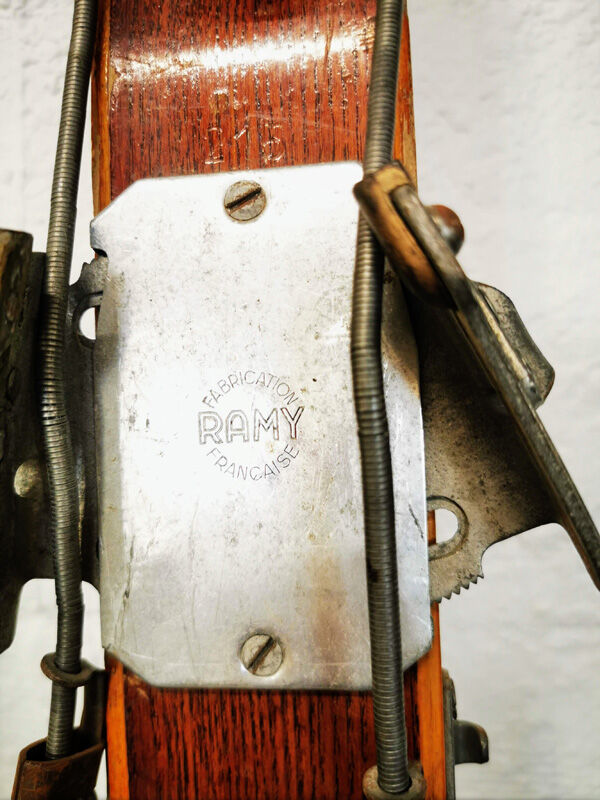 Pair of old wooden skis