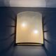 Large heavy glass wall light with a brass frame from the mid-century, 1950s, Italy.