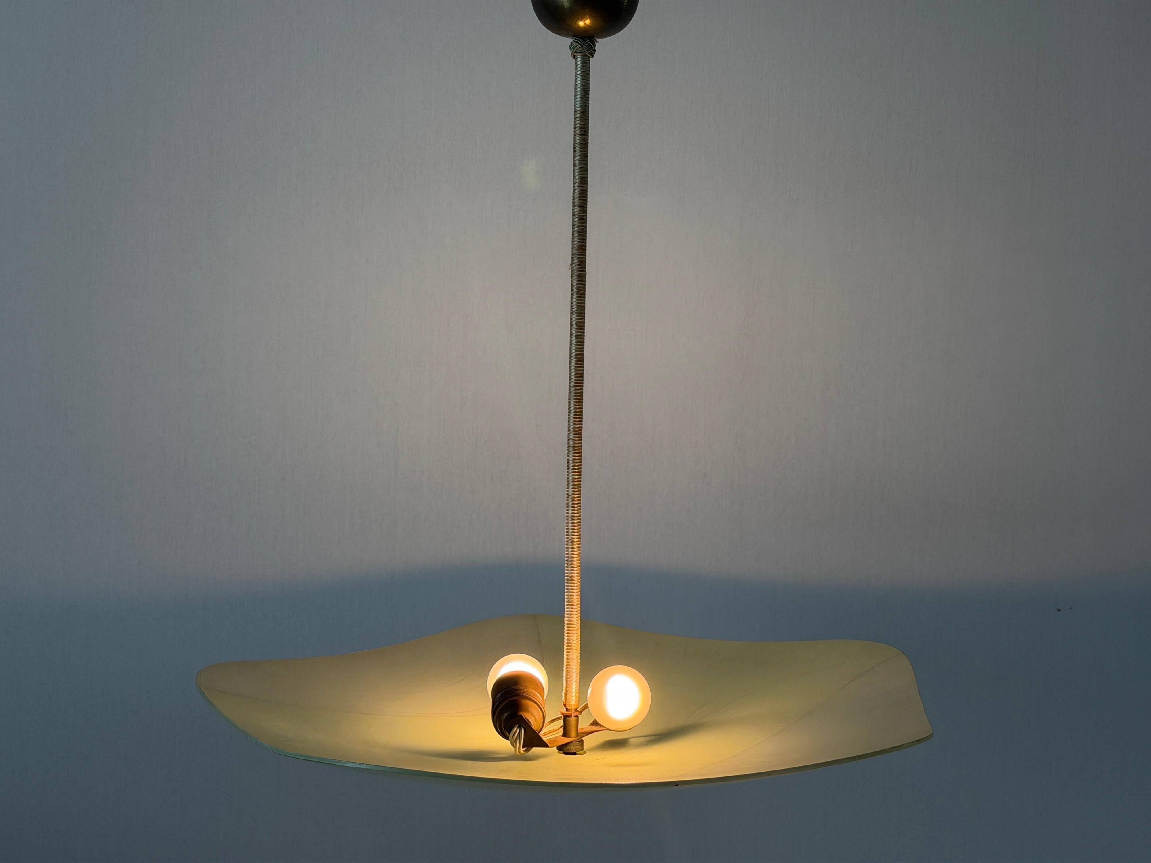 Art Deco pentagonal green glass ceiling light, 1940s, Germany