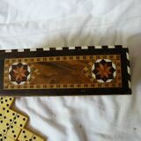 Ancienne Boîte 28 dominos en Marqueterie Syrie Vintage