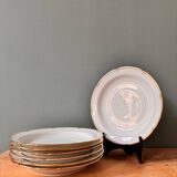 Set of 7 old Limoges porcelain plates