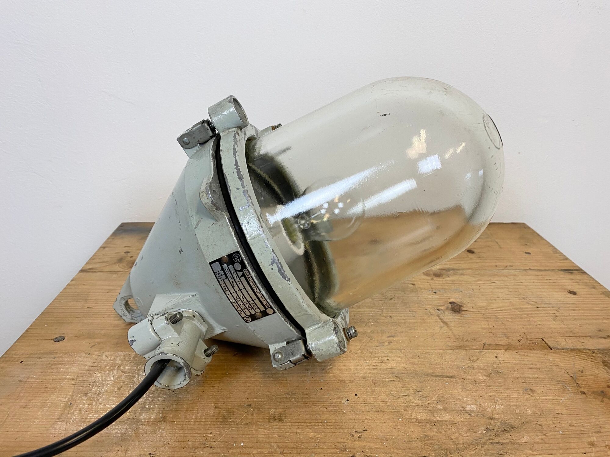 Grey Industrial Cast Aluminium Explosion Proof Lamp, 1960s
