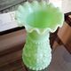 Jade green opaline glass vase