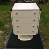Chest of drawers vintage foot tulip white laquered (Gautier)