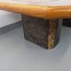 Vintage Brutalist Stone and Oak Coffee Table from the 70s 80s