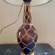Vintage rattan glass lamp