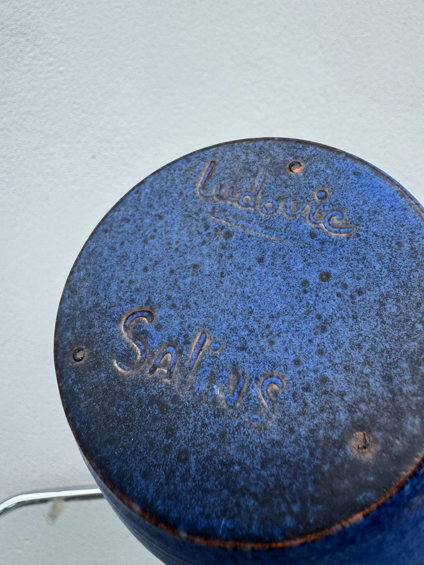 Vintage blue gradient ceramic vase