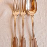 Set of 3 poinconned silver cutlery