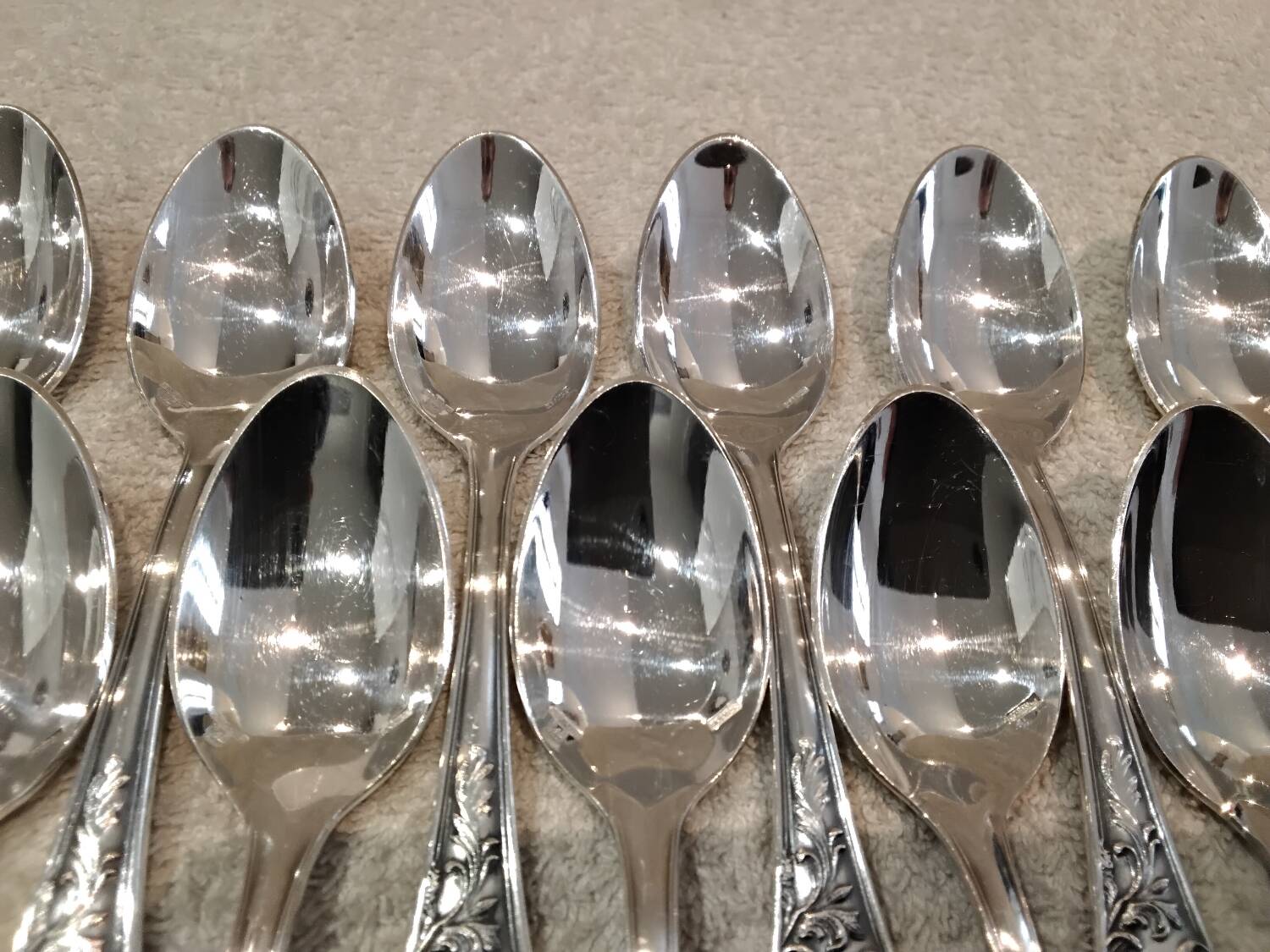 12 silver-plated metal coffee spoons Ercuis model Dubarry