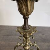 Antique chiselled bronze candlestick
