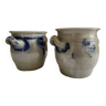 Pair of stoneware and blue pots Militaria