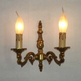 Pair of French Traditional Style Bronze Mid Century Double Wall Lights